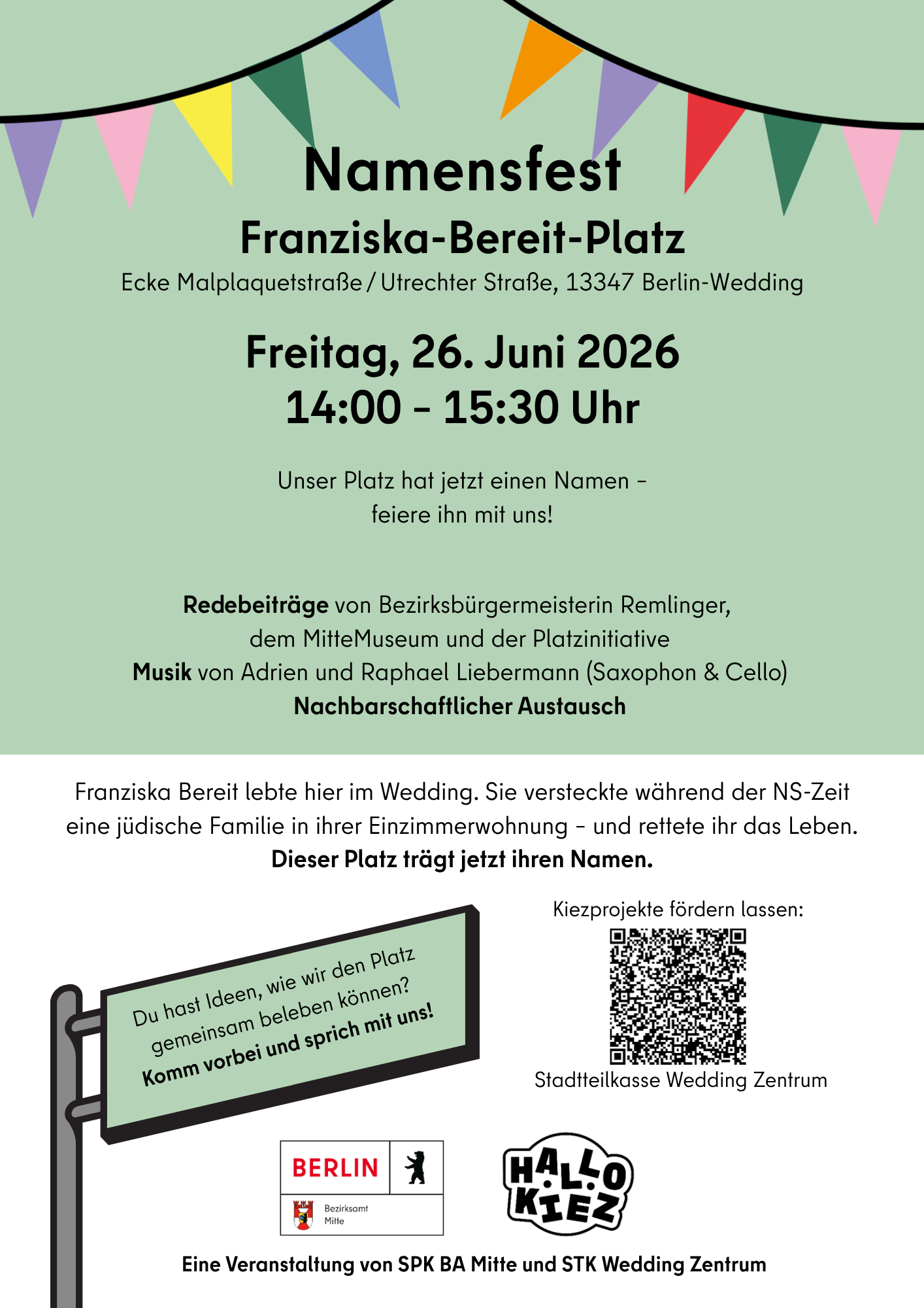 Franziska Bereit Platz Namensfest Einladung 26.06.2026